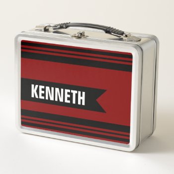 Varsity Sports Personalized School Metal Lunch Box by giftsbygenius at Zazzle