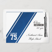 Varsity Stripe Blue Class Reunion Invitation (Front/Back)