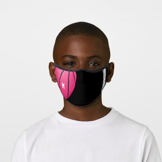 varsity stripes girls pink basketball monogrammed premium face mask (Worn)