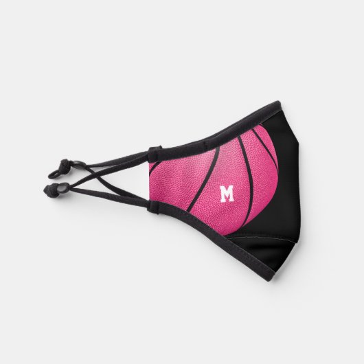 varsity stripes girls pink basketball monogrammed premium face mask (Right)