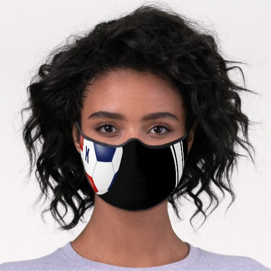 varsity stripes monogrammed red white blue soccer premium face mask (Worn)
