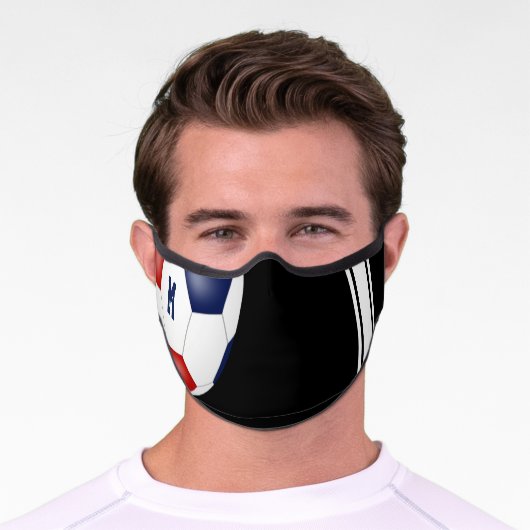 varsity stripes monogrammed red white blue soccer premium face mask (Worn)
