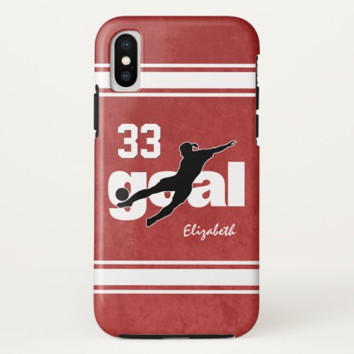 varsity stripes personalized goal womens soccer iPhone x case