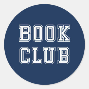 Varsity Style Book Club with Editable Color Classic Round Sticker
