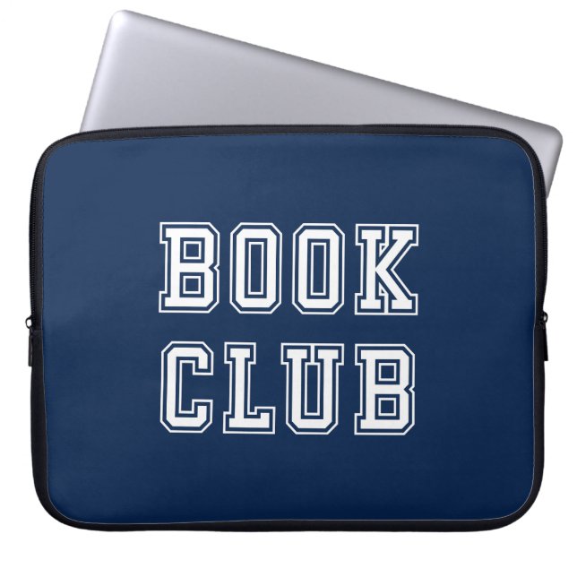 Varsity Style Book Club with Editable Color Laptop Sleeve (Front)