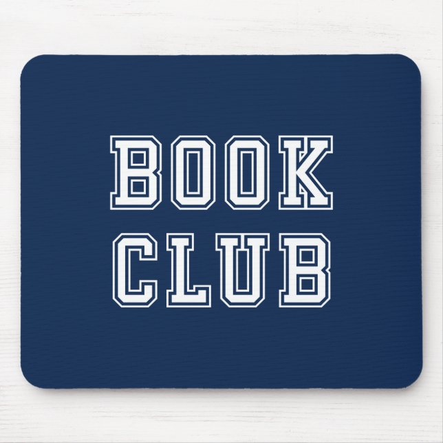 Varsity Style Book Club with Editable Color Mouse Pad (Front)