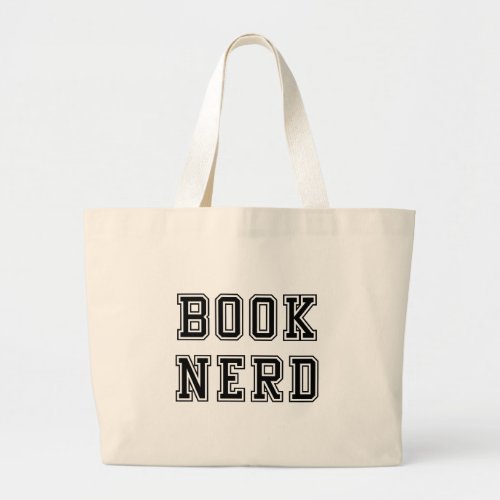 Varsity Style Book Nerd Large Tote Bag