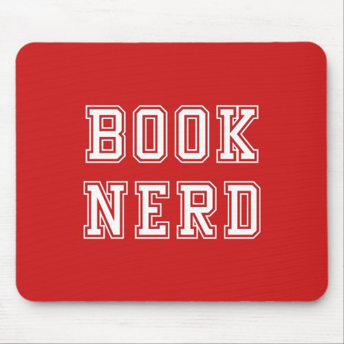 Varsity Style Book Nerd with Editable Color Mouse Pad
