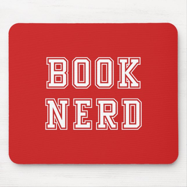 Varsity Style Book Nerd with Editable Color Mouse Pad (Front)