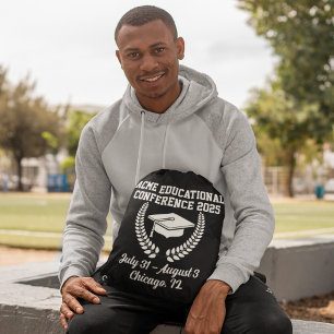 Varsity-Style Educational Conference Drawstring Bag