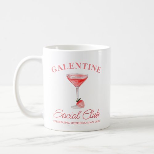 Varsity Style Galentine Social Club Custom Slogan Coffee Mug