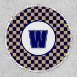 Varsity Style Navy Blue Khaki, Monogram Round Patch