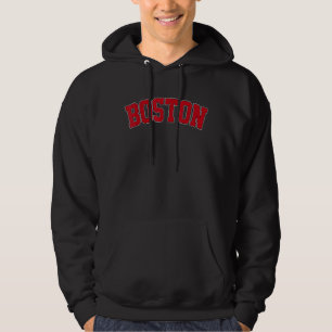 Varsity Style Red Color Letter Boston City Massach Hoodie