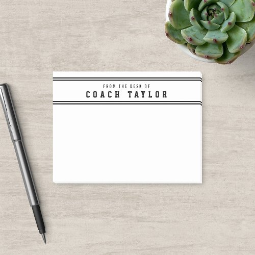 Varsity Style Stripes From The Desk Of Coach Post_it Notes