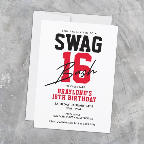 Varsity Style Swag 16 Birthday