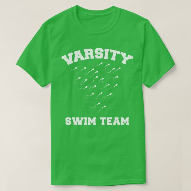 Varsity Swim Team Swimming Sperm  T-Shirt (Design Front)
