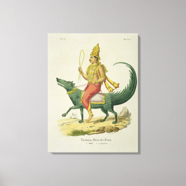 Varuna, God of the Oceans, engraved by Charles Eti Canvas Print (Front)