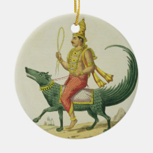 Varuna, God of the Oceans, engraved by Charles Eti Ceramic Ornament