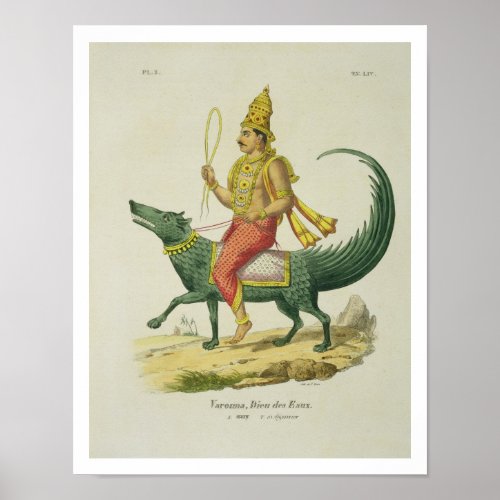 Varuna God of the Oceans engraved by Charles Eti Poster