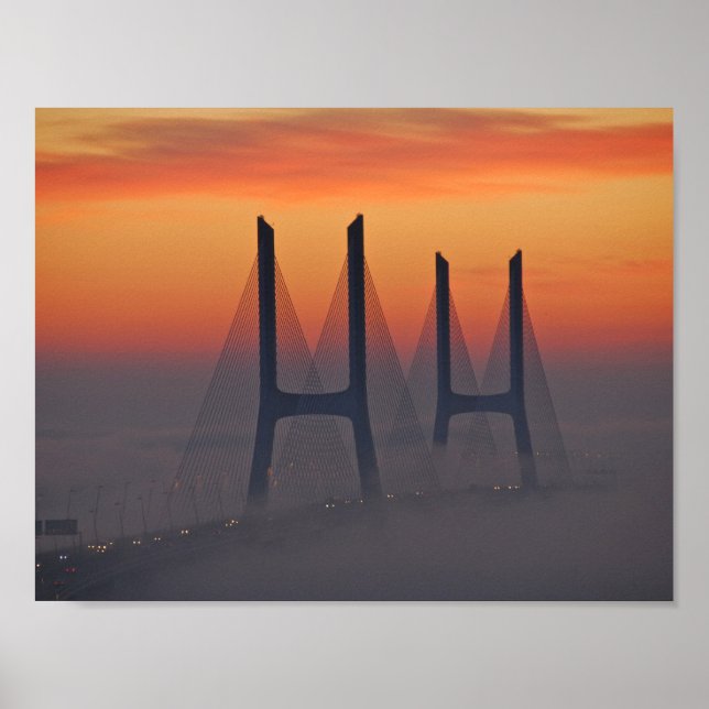 Vasco da Gama Bridge Lisbon Portugal Poster (Front)