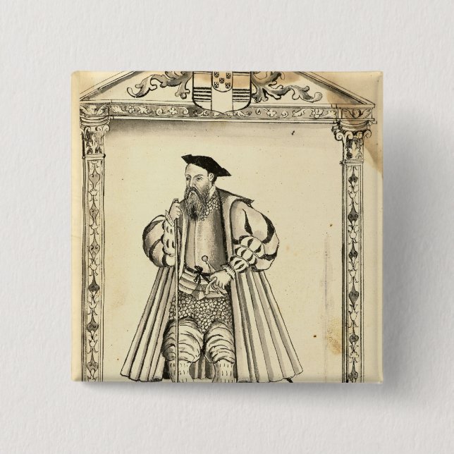 Vasco da Gama  from 'Lendas da India' Pinback Button (Front)