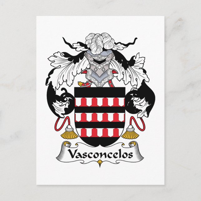 Vasconcelos Family Crest Postcard (Front)