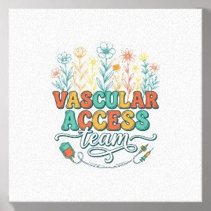 Vascular Access Team Floral Medical Shirt Design_1 Canvas Photo Tile