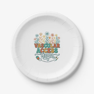 Vascular Access Team Floral Medical Shirt Design_1 Paper Plates