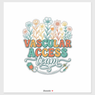 Vascular Access Team Floral Medical Shirt Design_1 Sticker