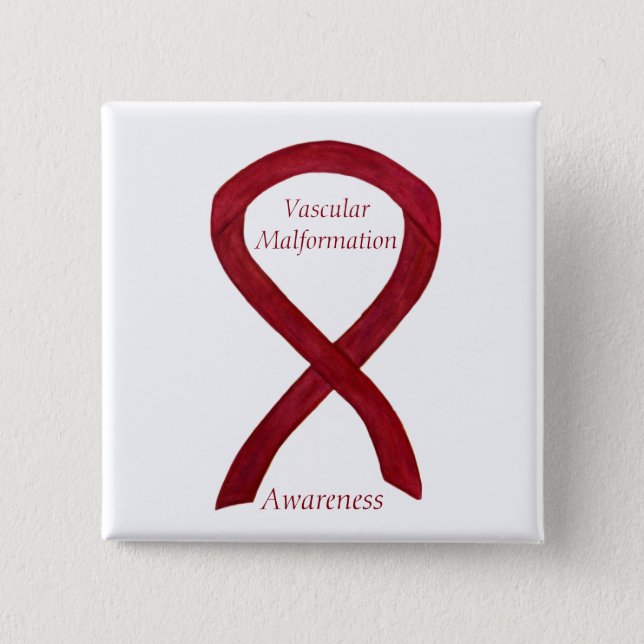 Vascular Malformation Awareness Ribbon Custom Pin (Front)