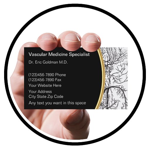 Customizable Vascular Medicine Business Cards