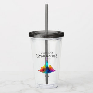 Vascular Sonographer-Colorful Ultrasound Waves Acrylic Tumbler