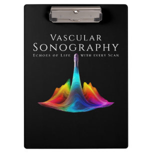 Vascular Sonographer-Colorful Ultrasound Waves Clipboard