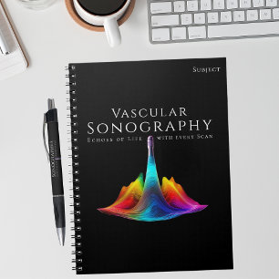 Vascular Sonographer-Colorful Ultrasound Waves Notebook