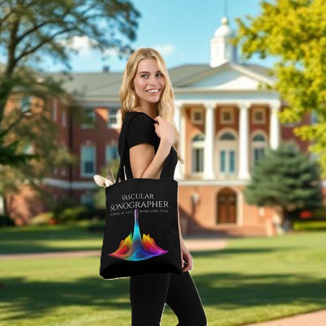 Vascular Sonographer-Colorful Ultrasound Waves Tote Bag (Vascular Sonographer-Colorful Ultrasound Waves Tote Bag)