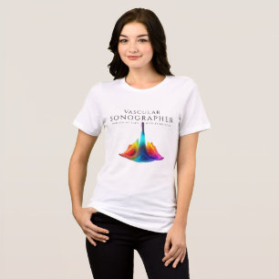 Vascular Sonographer-Colorful Ultrasound Waves Tri-Blend Shirt