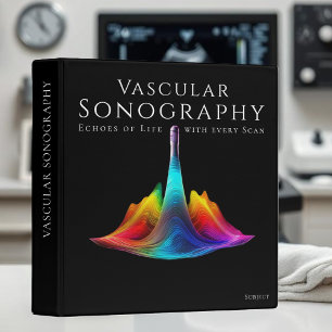 Vascular Sonography-Colorful Ultrasound Waves 3 Ring Binder