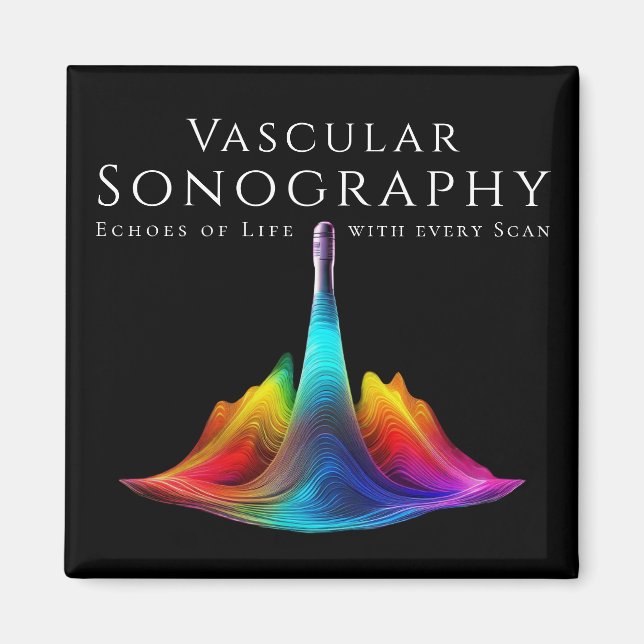 Vascular Sonography-Colorful Ultrasound Waves Magnet (Front)