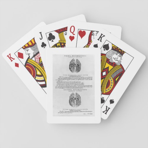 Vascular system of the brain playing cards
