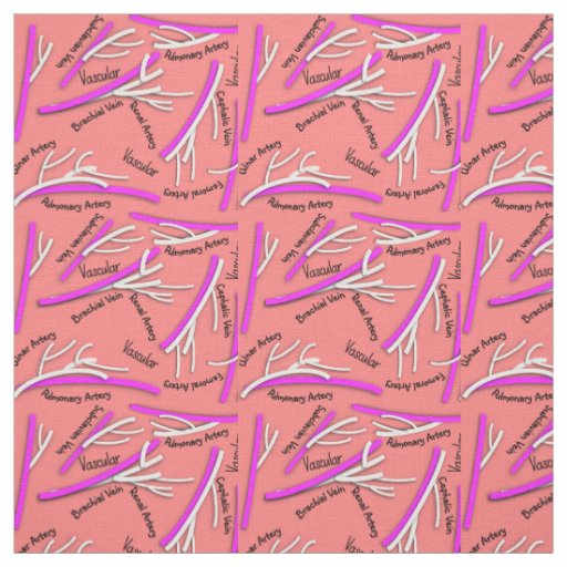 Vascular Veins and Arteries Pink Fabric