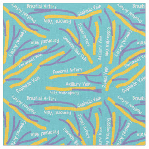 Vascular Veins and Arteries Turquoise Fabric