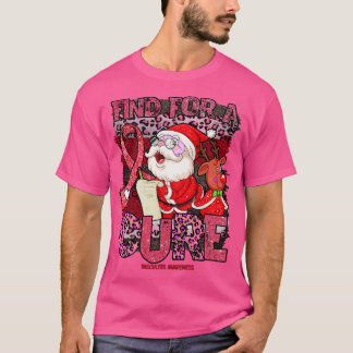 Vasculitis Awareness leopard christmas cure santa T-Shirt
