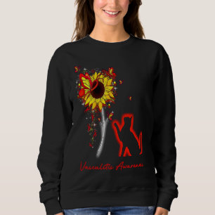 Vasculitis Awareness SunflowerButterfly Cat Sweatshirt