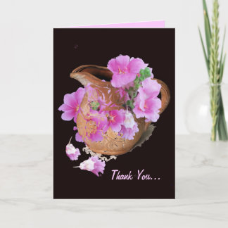 Vase and Flowers...Thank You... Letterpress Thank You Card