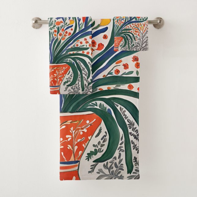 Vase and Wild Flowers  Bath Towel Set (Insitu)