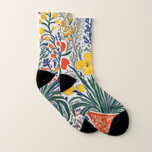 Vase and Wild Flowers  Socks