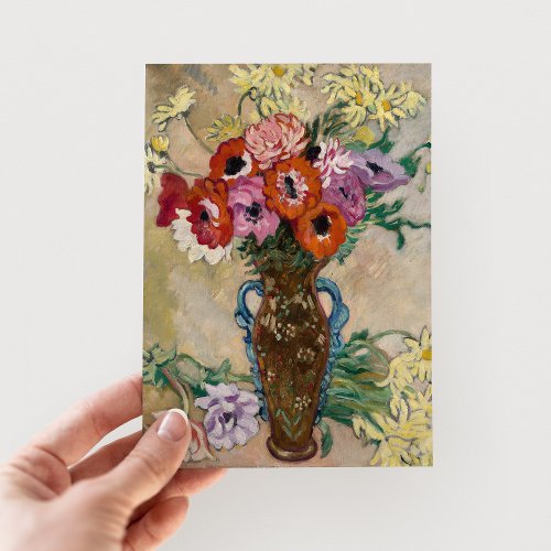 Vase Decorated with Anemones  Louis Valtat Postcard
