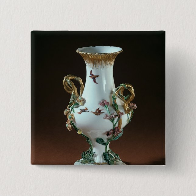 Vase Duplessis' with gold decoration Pinback Button (Front)