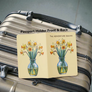 Vase Full of Beautiful Daffodils Passport Holder