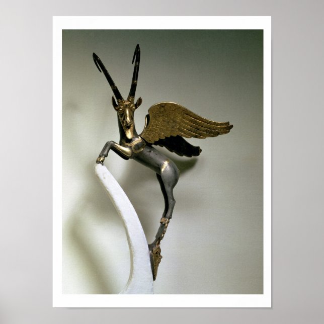 Vase handle in the form of a winged ibex, Achaemen Poster (Front)